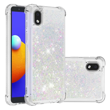 Bataklık telefon samsung kılıfı Galaxy A01 Çekirdek Glitter Aşk Kalp Sequins Quicksand Dinamik Sıvı Yumuşak darbeye dayanıklı arka kapak