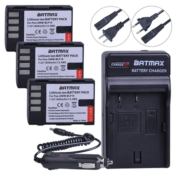 Batmax 3 Adet DMW-BLF19 DMW BLF19 DMW-BLF19e Kamera Pil+Dijital Şarj Panasonic Lumix GH3 GH4 GH5 DMW-BLF19PP