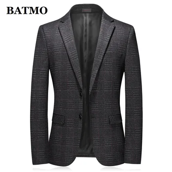 Batmo 2021 yeni varış yüksek kaliteli ekose rahat blazer erkekler, erkek takım elbise ceket, günlük ceketler erkekler 6213