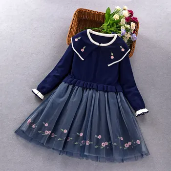 Bebek kız kazak elbise 2020 yeni Sonbahar Kış Çocuklar Uzun Sıcak Moda Prenses Elbise toddler kız Çocuk Giyim 3 7 8 9 Yıl