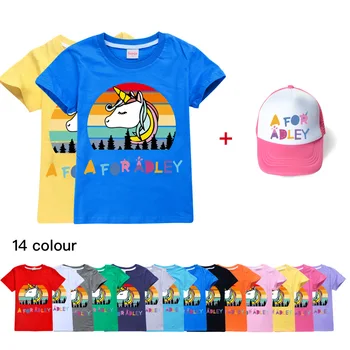 Bir Adley Bebek Erkek T-Shirt ve kap Çocuk Üst baskı t-shirt Çocuklar Üst yaz giysileri Erkek T Shirt Nefes Streetwear