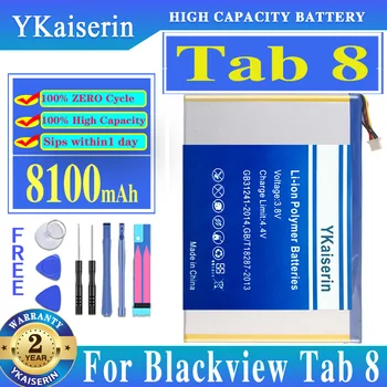 Blackview Tab 8 Tab8 Batarya + için YKaiserin 8100mAh Güçlü Pil YOK Pist 