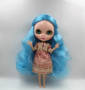 Blygirl Blyth doll Gök mavisi saç çıplak bebek 30cm ortak vücut 19 ortak DIY bebek değiştirebilir makyaj