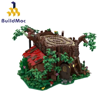 Buildmoc Fikirleri Ağacı Peri Elf Ev Mimarisi MOC Seti Yapı Taşları Kitleri Oyuncaklar Çocuklar Çocuklar için Hediyeler Oyuncak 1383 ADET Tuğla