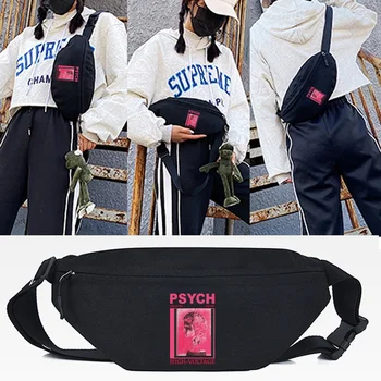 Büyük Kapasiteli Bel Çantaları Kadın PSİKOLOJİK Baskı göğüs paketi Sokak Crossbody Çanta Hip Hop omuz çantaları Yüksek Kaliteli Açık bel çantası