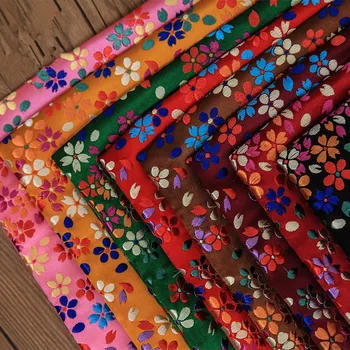CF448 100x75 cm 8 renkler Renkli Florals İpek Brokar Kumaş Cheongsam Giyim Yastık Minder Jakarlı Kumaşlar DIY Malzemeleri