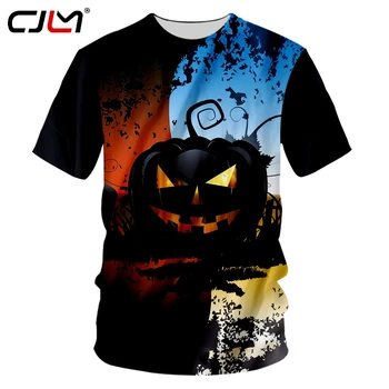 CJLM Cadılar Bayramı Siyah Kabak Adam O Boyun Tshirt En Çok Satan Moda erkek Renkli Kareler Tee Gömlek Casual marka tişört