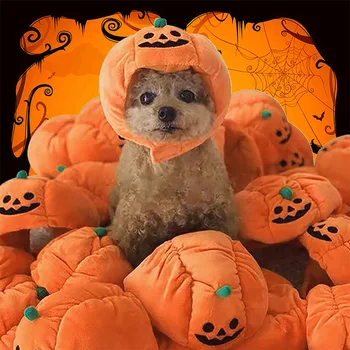 Cadılar bayramı Kabak Şapka Köpek Kedi Pet Oyuncak Giyinmiş Başlık Cosplay Kostüm
