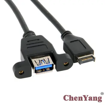Chenyang Chenyang USB 3.0 Tip-A Dişi USB 3.1 Ön Panel Başlığı Uzatma Kablosu 50cm Panel Montaj Tipi
