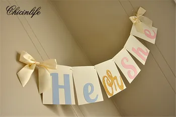 Chicinlife 1 takım O Oh o kağıt çelenk Cinsiyet Cinsiyet Reveal Parti Dekor Afiş Bebek Duş doğum günü Dekorasyon malzemeleri