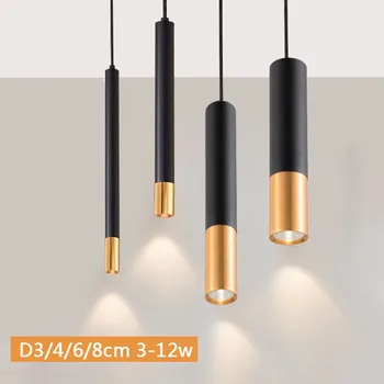 D3/4/6/8cm LED kolye Lambaları Masa Asılı aydınlatma armatürleri Deco Halat Bardesk Silindir Uzun Dikey Varil Droplight Abajur