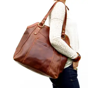 DICHOS retro kadın Tote çanta pu Deri yüksek kapasiteli fermuarlı çanta kadın kızlar için zarif moda omuz çantaları