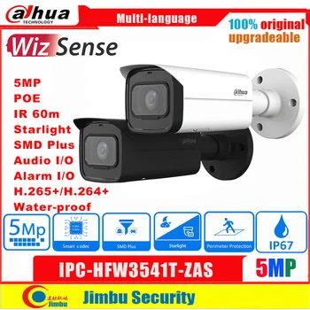 Dahua 5MP IP Kamera PoE Wizsense IPC-HFW3541T-ZAS Su Geçirmez IR 60m Dahili mikrofon IVS Starlight Mermi Açık SMD CCTV Kamera