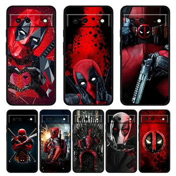 Deadpool Marvel Kahraman Darbeye Dayanıklı Durumda Google Pixel 7 için 6 Pro 6a 5 5a 4 4a XL 5G Silikon Yumuşak Siyah Telefon Kapak Çapa