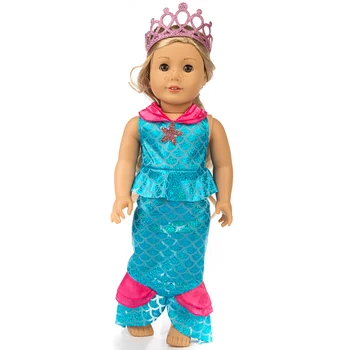 Denizkızı Takım Elbise İçin Uygun Amerikan Kız Bebek 18 İnç Bebek Kıyafetleri Ve Aksesuarları