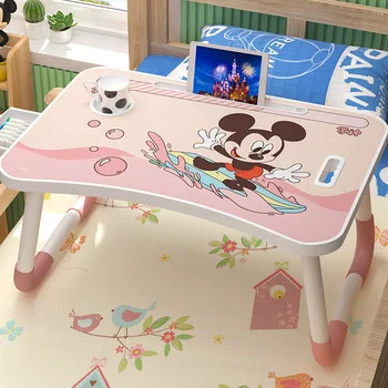 Disney Mickey Winnie the Pooh yatak küçük masa yatak odası üzerinde oturan kat katlanır karikatür masası öğrenci taşınabilir dizüstü masası
