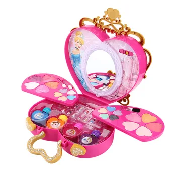[Disney] Çocuklar Kozmetik parlayan ayna Disneyprincess ruj göz farı allık oje oyun evi oyuncaklar kızlar için hediye