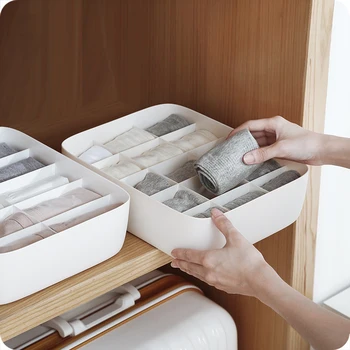 Dolap Organizatör Plastik Sutyen İç Çamaşırı Kutusu Ev çekmece içi bölme aparatı Çorap saklama kutusu