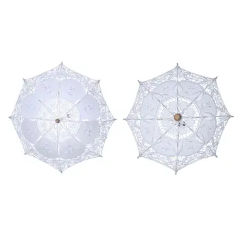 Düğün şemsiyesi Şemsiye Gelin Pamuk Moda Ahşap Saplı Dekorasyon Şemsiye