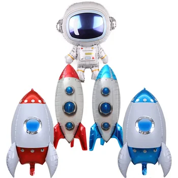 Dış Uzay Doğum Günü Partisi Malzemeleri Roket Patlama Süslemeleri Çocuklar Bitki Astronot Evren Bebek Duş Parti