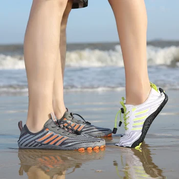 Elastik Erkekler Kadınlar Nefes Plaj yürüyüş botları Çabuk Kuru Kaymaz Yukarı Sörf Botla Aqua Ayakkabı Spor Yalınayak Su Ayakkabı