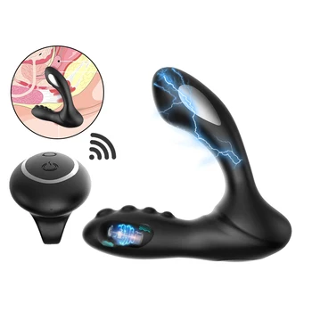 Elektrik Çarpması Darbe Yapay Penis Vibratör 8 Hızları Uzaktan Prostat Stimülatörü Perine Anal Plug Vibratör mastürbasyon için seks oyuncakları Erkekler için