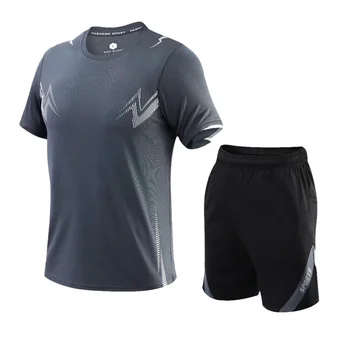 Erkek Koşu Seti Eşofman Spor Spor Sıkıştırma Giyim Spor Atletik Giyim T Shirt Ropa Deportiva