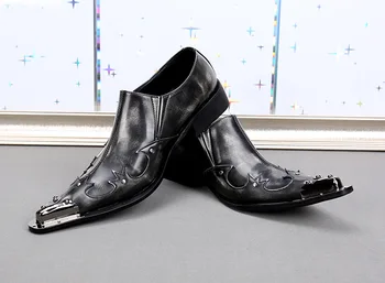 Erkek Siyah Deri İş Elbise Rahat Nefes Setleri Ayak Ayakkabı İngiltere Moda Sivri Takım Elbise Ayakkabı