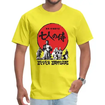 Erkek T-shirt Yedi Samurai Tshirt Japonya Kişiselleştirilmiş T Shirt Akrep Yuvarlak Boyun Eminem Kollu Doğum Günü Tee Gömlek İşçi Bayramı