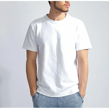 Erkek Yaz Saf pamuklu tişört Siyah Beyaz Gri t Shirt Kısa Kollu Gevşek Yüksek Kaliteli Giyim Üst