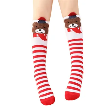 Erkek bebek Kız diz üstü çorap Komik Karikatür Hayvanlar Örgü Çorap Sonbahar Kış Çorap Çocuklar İçin Ideal Hediye 3-13 yıl