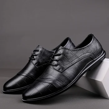 Erkek deri ayakkabı 2021 sonbahar yeni resmi iş rahat deri ayakkabı erkek deri Kore versiyonu yumuşak tabanlı sürüş ayakkabısı