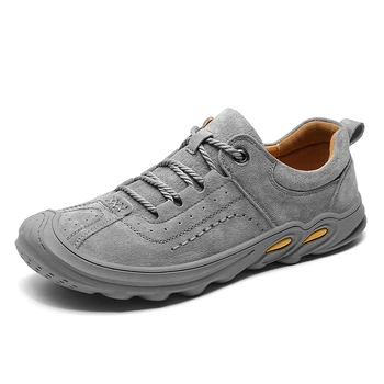Erkek deri ayakkabı 2022 Erkekler rahat ayakkabılar Moda Rahat Erkekler Açık Ayakkabı kaymaz Dayanıklı Erkek Ayakkabı Büyük Boy 38-46