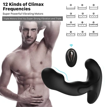 Erkek prostat masaj aleti Vibratör 12 Frekans Vibratör bayanlara Seks Oyuncakları Masturbator Anal Plug Vibratörler Adam Yetişkin Çiftler için