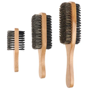 Erkekler Domuzu Kıl Saç Fırçası-Doğal Ahşap Dalga Fırça için Erkek, Şekillendirici Sakal Saç Fırçası için Kısa, Uzun, Kalın, Kıvırcık, Dalgalı Saç