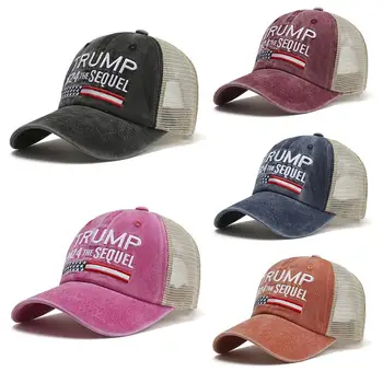 Erkekler Kadınlar şoför şapkası Baba Şapka file şapka Trump 2024 Şapka beyzbol şapkası Amerikan Başkanlık Şapka Ayarlanabilir