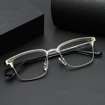 Eyeglow 2022 Yüksek Kaliteli Kare Gözlük Kadınlar için Yarım Asetat Çerçeve Basitleştirin Retro Ünlü Tasarım erkek Optik Gözlük