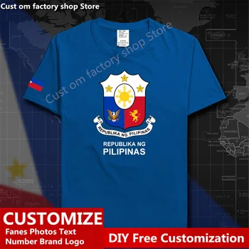 Filipinler Pilipinas Pamuk T gömlek Özel Jersey Hayranları Adı Numarası LOGO Tshirt Yüksek Sokak Moda Hip Hop Gevşek günlük t-shirt