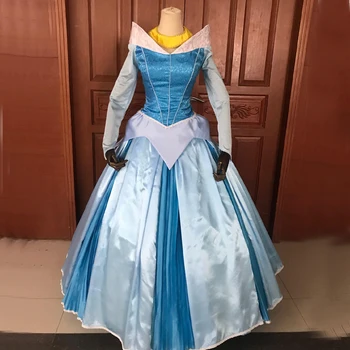Film Uyku Cosplay Kostüm Prenses Aurora Elbise Cadılar Bayramı Karnaval Kraliyet Elbisesi Yetişkin Kadınlar İçin