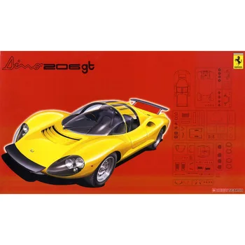 Fujımı 12363 Statik Monte Araba Modeli Oyuncak 1/24 Ölçekli Ferrari Dino 206 GT supercar model seti