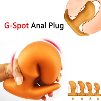 G-spot Büyük Anal Plug Yumuşak Butt Plug Vajinal Anüs Dilatör prostat masajı Erotik Eşcinsel Anal Seks Oyuncakları Kadınlar İçin erkekler
