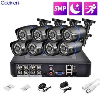 Gadınan 5MP 1080 P Bullet Video Gözetim AHD DVR Kaydedici Su Geçirmez Kamera 24 kızılötesi ışıkları AHD CCTV Kamera Sistemi Kiti