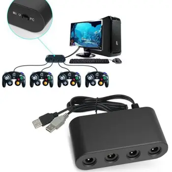 Gamecube adaptörü 4 Port Dönüştürücü 4 in 1 Denetleyici şarj doku Hızlı Şarj İstasyonu Standı PS4 / HAREKET / PS4 VR gamepad