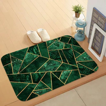 Geometrik Desen Yatak Odası oturma odası halısı Yeşil Siyah Mavi paspas Banyo Mutfak Basit Kaymaz Mat 40 * 60 Mercan Pamuk