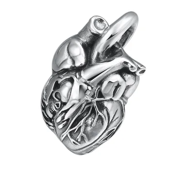Gerçek Gümüş Takı Yaratıcı Tasarım Kafatası Kalp Kolye Adam Erkek Kadın S925 Gümüş Eğilim Kişilik Kolye Kolye