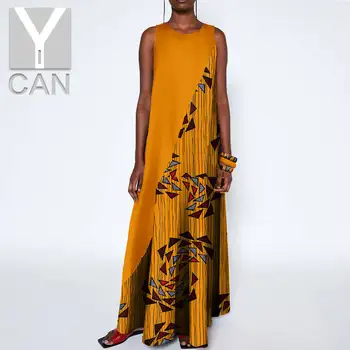 Gevşek Uzun Bazin Yaz Kadın Patchwork Ankara Baskı Elbiseler 3 Adet Maç Kadınlar için afrika Elbiseler Aksesuar Y2225012 Bilezik 