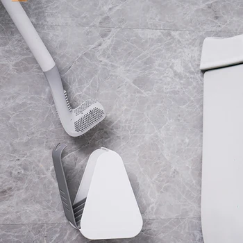 Golf Silikon Tuvalet Fırçası Duvara Monte Temizleme Araçları Kendinden Açma Ve Kapama Su Geçirmez Taban Banyo Aksesuarları Setleri