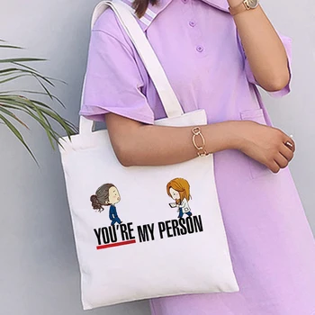 Griler Anatomi konum Benim Kişi alışveriş çantası Hip Hop Karikatür Baskı Alışveriş Çantaları Kız Moda Rahat Kadın omuz çantası