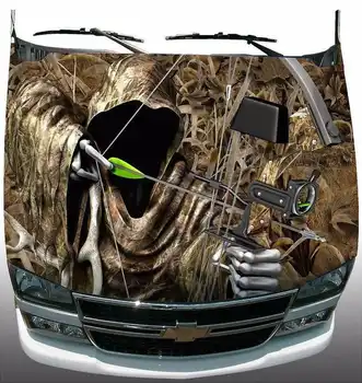 Gölge çim yay reaper kamuflaj araba kamyon hood wrap vinil grafik çıkartması