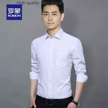 Gömlek Uzun Kollu erkek gömleği İnce İlkbahar ve Sonbahar Kore Tarzı Moda Slim Fit İş Profesyonel resmi giysi Beyaz Gömlek
